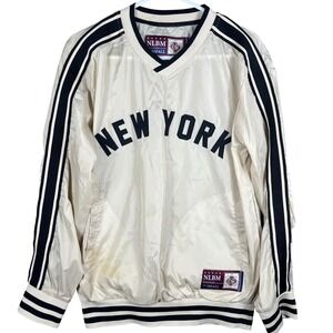 NLBM Windbreaker Pullover Mens S Cream New York Negro Leagues Baseball ROW23